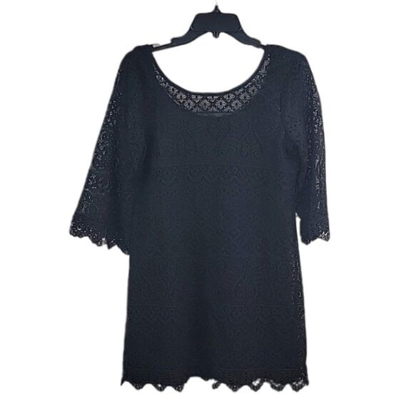 H&M-Divide,  Black Lace Overlay Shift Dress Size S - Picture 1 of 6